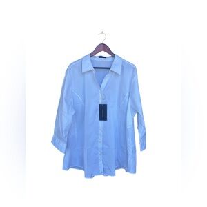 Double Pump Women’s White Button Down 3/4 Sleeves Size 4X NWT Business Casual